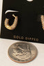 Gold Dipped Cz Pave Hinge Hoop Earrings: GOLD