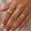 Crystal Star And Pave Stacking Ring Set: GDCRY