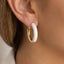 Gold Dipped Two Tone Color Block Round Hoop Earrings: GBK