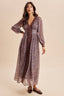 LACE TRIM FLORAL MAXI DRESS: BURNT MOCHA