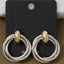 Two Tone Twisted Double Hoop Drop Earrings: TT