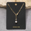 Gold Paperclip Chain Pearl Drop Lariat Necklace: G
