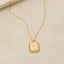 Gold Dipped Cross Square Medallion Pendant Necklace: GOLD