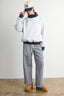 Cozy Contrast Turtleneck Sweatshirt: GREY / NAVY