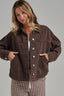 GARMENT WASH FALL JACKET BIG FRONT PATCH POCKETS: VINTAGE BROWN