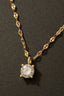 Gold Dipped Circle Cz Gem Pendant Necklace: 2SILVER