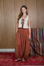 CONTRAST STITCH CROCHET KNIT FRONT TIE VEST