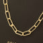 Gold Dipped Dainty Textured Oval Chain Necklace: GOLD