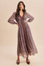 LACE TRIM FLORAL MAXI DRESS: BURNT MOCHA