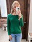 Viscose Round Neck Basic Sweater - Dark Green
