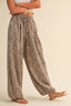 LEOPARD GAUZE RELAXED FIT BALLOON PANTS: LEOPARD