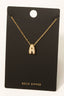 Gold Dipped Cz Pave Bubble Letter Pendant Necklace: A