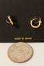Single Cz Stud Hinge Hoop Earrings: G