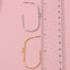 Secret Box Gold Dipped Cz Open Oval Hoop Earrings: GD