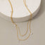 Double Layer Cz Charm Drop Chain Necklace: G