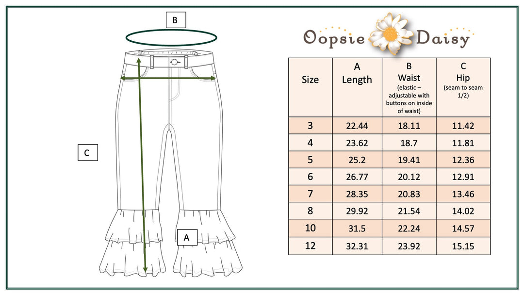 Light Denim Ruffle Pant