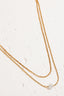 Pearl Bead Charm Layered Chain Necklace