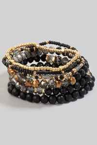 Mixed Beaded Stackable Bracelet Set