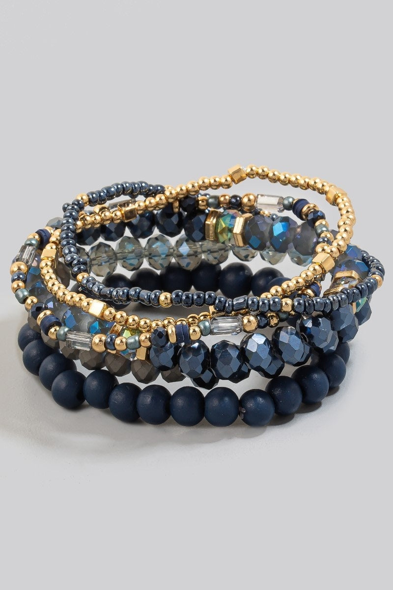 Mixed Beaded Stackable Bracelet Set