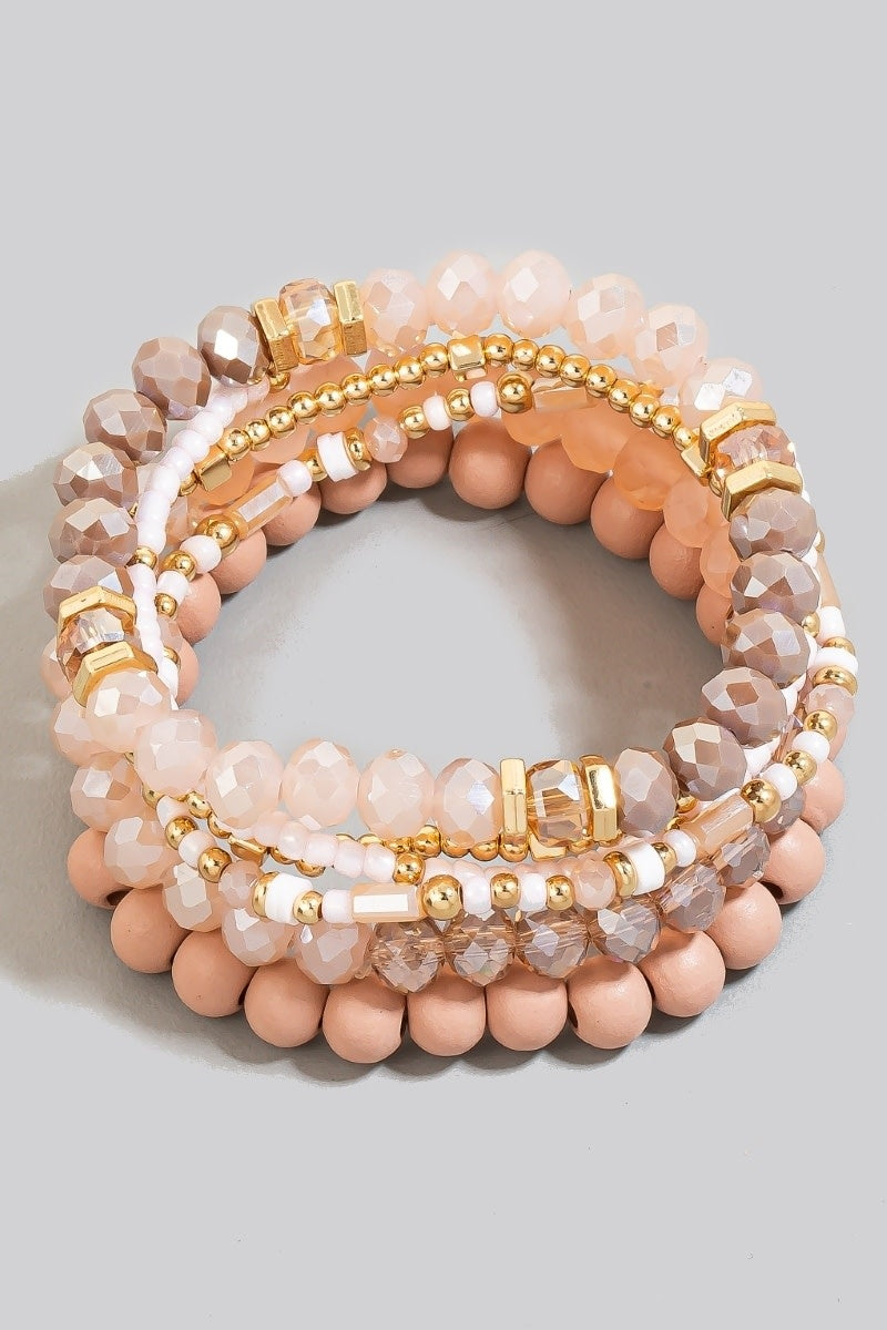 Mixed Beaded Stackable Bracelet Set