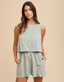 Double Layer Sleeveless Romper - Sage