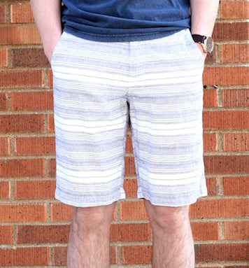 Navy Striped White Shorts