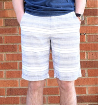 Navy Striped White Shorts