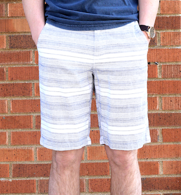 Navy Striped White Shorts