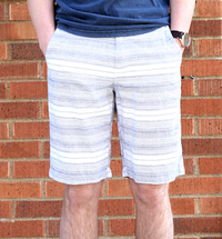 Navy Striped White Shorts
