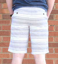 Navy Striped White Shorts