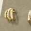 Mini Three Line Pearl Bead Hoop Earrings: GDCRM