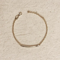 18k Gold Filled 2mm Cz Bar Bracelet