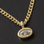Oval Bezel Cz Solitaire Pendant Necklace: GOLD
