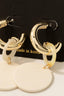 Wood And Shell Link Dangle Hoop Earrings: G