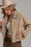VINTAGE OXFORD CANVAS TWILL JACKET: TAUPE/BROWN
