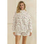 Cozy Holiday Print Lounge Sweatshirt: White Combo