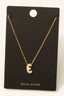 Gold Dipped Cz Pave Bubble Letter Pendant Necklace: E