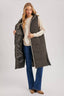 Quilted Longline Puffer Vest: Sand