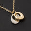 Gold Interlocking Ring Charm Pendant Necklace: TT