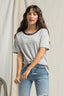 T-Shirt With Contracts Binding Detail: Heather Grey