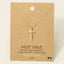 Gold Dipped Cz Pave Cross Pendant Necklace: G