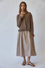 Ruffle Wave Button Knit Cardigan: CHOCO