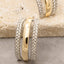 Gold Dipped Two Tone Layer Rope Pattern Drop Earrings: T