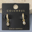 Bezel Hoop Pear Cz Drop Earrings: GOLD
