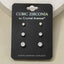 Cubic Zirconia Round Stud Earrings 3 Pair Set: G