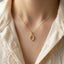 Pave Oval Pendant Dainty Chain Necklace: G