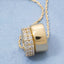 Gold Dipped Cz Double Hoop Pendants Necklace: GOLD