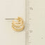 Mini Three Line Pearl Bead Hoop Earrings: GDCRM