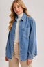 DENIM BUTTON DOWN OVERSIZED SHIRTS: MED.WASH
