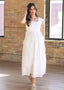 Eleanor White A-line Midi Dress: 1XL